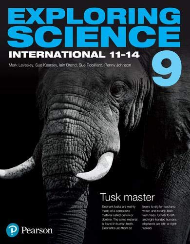 Exploring Science International Year 9 textbook cover featuring a black and white elephant portrait.