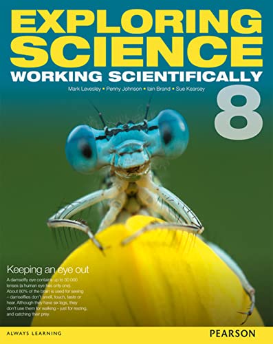 Year 8 science textbook cover with a close-up of a blue dragonfly.