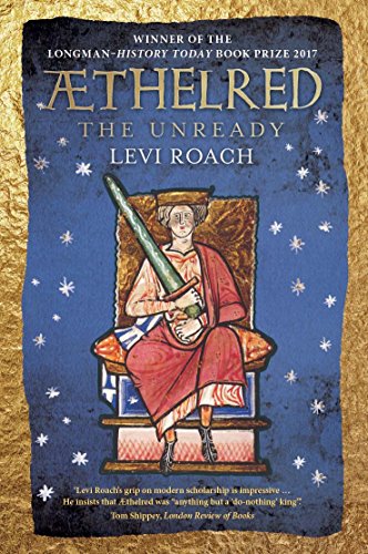 Book cover depicting a medieval king seated on a decorated throne with a sword.