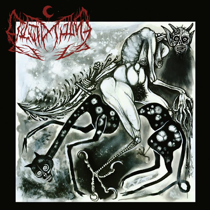 Dark, surreal painting of monstrous figures and tentacles on a CD cover.