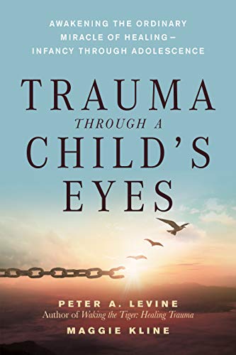 Book cover with title "Trauma Through a Child's Eyes," birds, and broken chains.