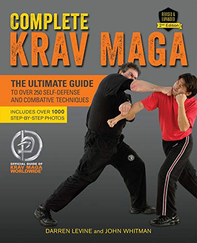 Book cover: "Complete Krav Maga" showing self-defense techniques in photos.