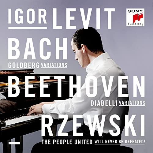 CD cover featuring pianist Igor Levit with composers’ names listed.