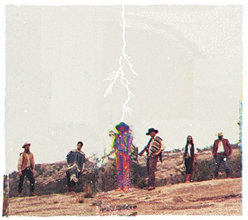 Vintage-style album cover with a band and a central lightning bolt image.