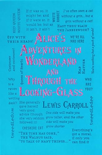 Book cover with pink title text on a bright blue background surrounded by quotes.