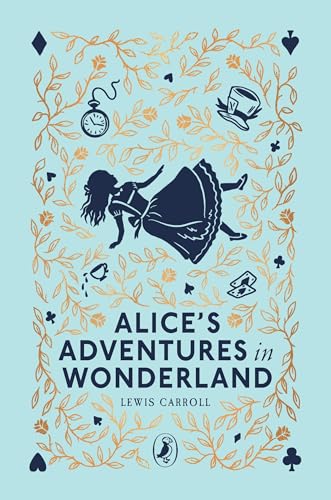 Book cover: Silhouette of falling Alice amid ornate floral and card designs.