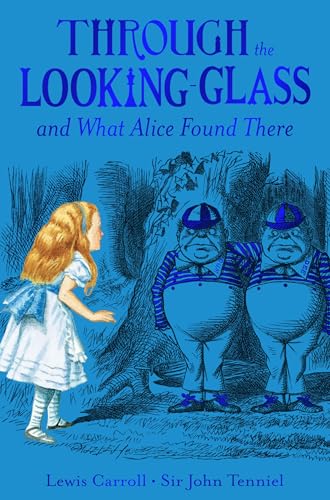 Book cover: Alice facing two Tweedle brothers in a forest scene.
