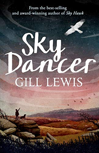 Book cover illustration showing a person and dog looking at a bird in flight.