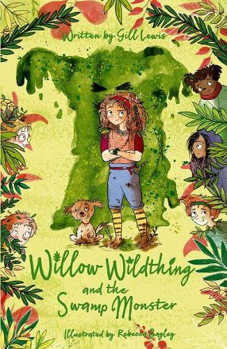 Book cover: girl, dog, and swamp monster illustration with title text.