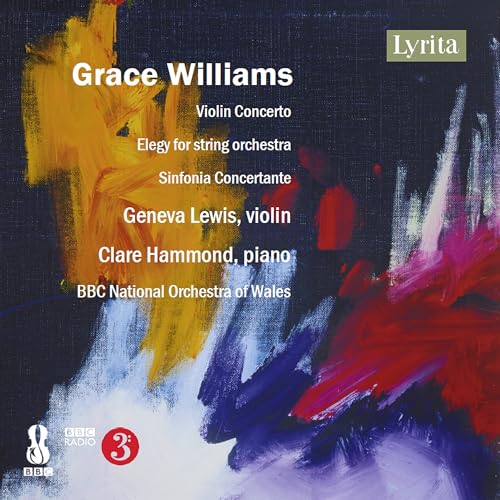 CD cover for Grace Williams’ violin concerto, with abstract paint strokes.