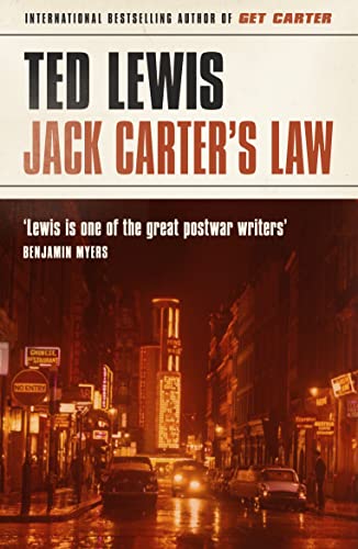 Book cover for “Jack Carter’s Law” with a nighttime city street scene.