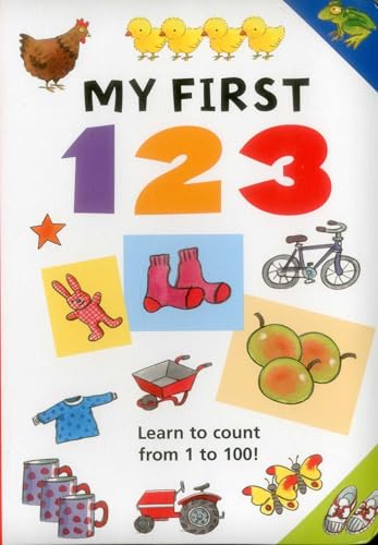 Colorful children’s book cover featuring numbers one, two, and three with animal illustrations.