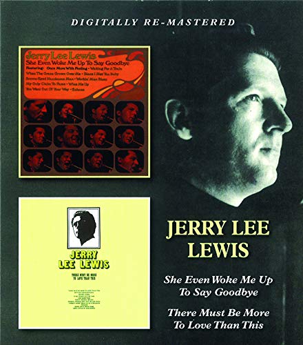 CD cover for Jerry Lee Lewis’ “She Even Woke Me Up,” with portraits.