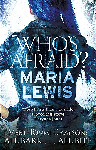 Book cover: "Who's Afraid?" by Maria Lewis, featuring a person in a jacket.