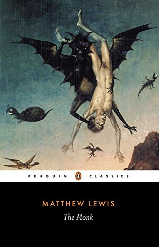 Book cover: “The Monk” depicts a demonic figure and falling man.