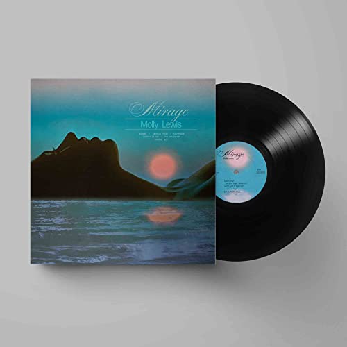Vinyl record and album cover for Molly Lewis’ “Mirage”, featuring a silhouette.