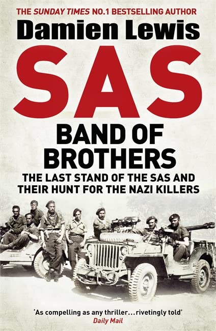 Book cover: "SAS Band of Brothers" with soldiers and vehicles.