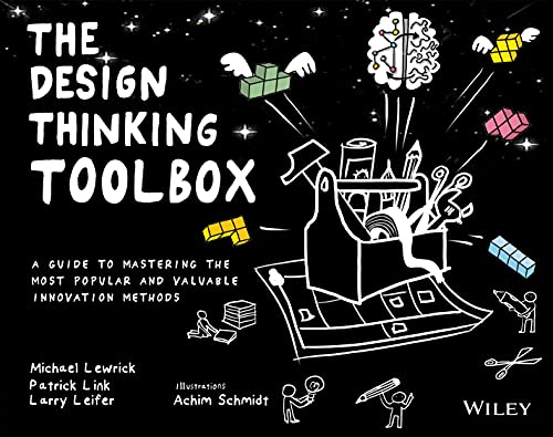 Book cover with white hand-drawn illustrations of a toolbox and icons on black background.