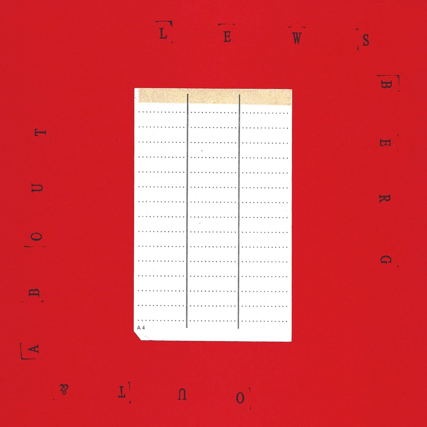 Red CD cover with image of lined paper and scattered letters.