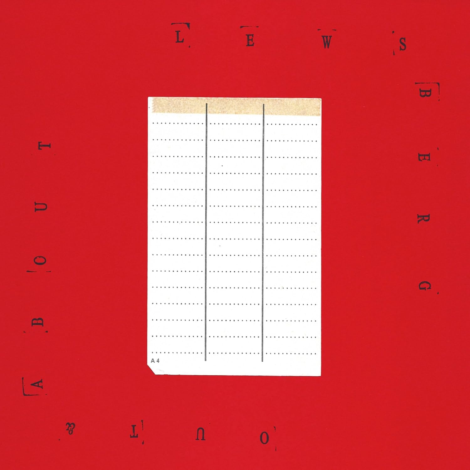Red CD cover with image of lined paper and scattered letters.