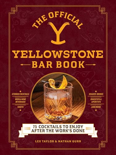 Yellowstone Bar Book cover with a cocktail glass and the show’s logo.