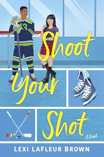 Book cover: illustrated couple on ice, hockey sticks, and skates.