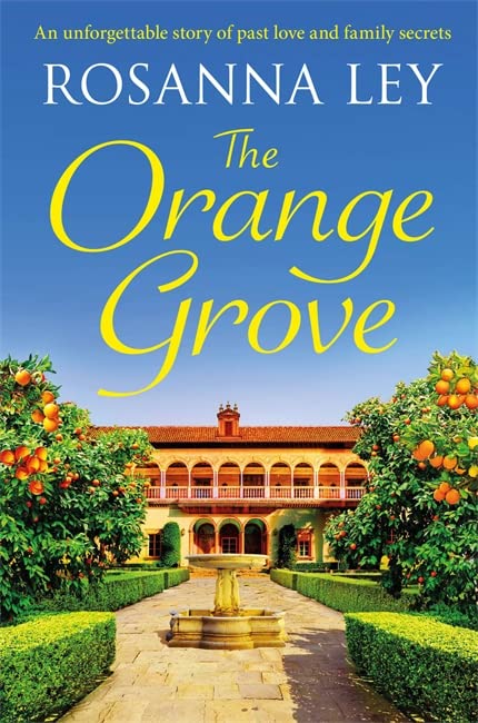 Book cover featuring a Spanish villa with orange trees and a fountain.