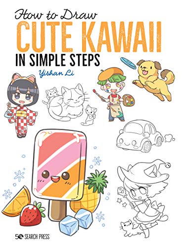 Book cover featuring colorful, cartoon-style kawaii drawings and lettering.