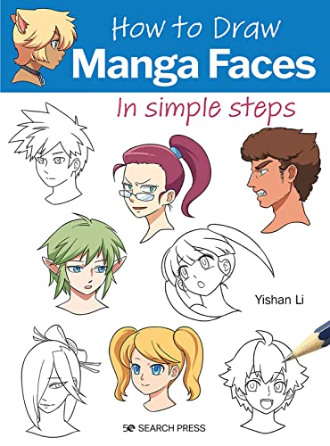 Book cover showing various illustrated manga-style faces and drawing tutorial.