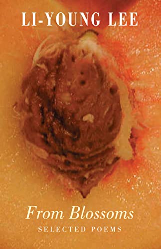 Book cover: close-up of a peach blossom with text “From Blossoms”.