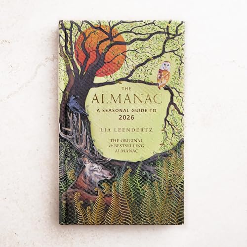 Book cover with illustrated tree, owl, deer, and the title "The Almanac: 2026".