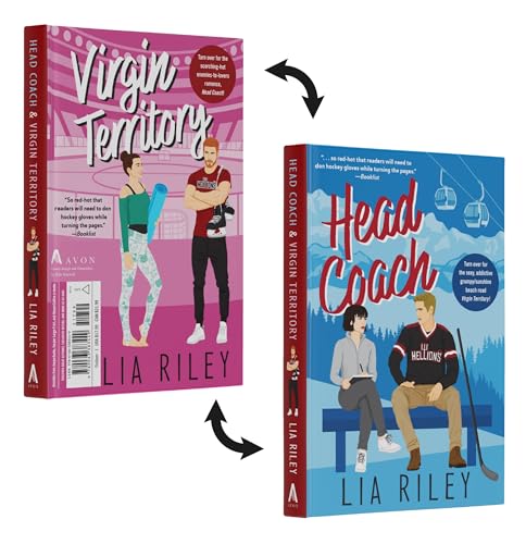 Two book covers for "Head Coach & Virgin Territory" by Lia Riley.