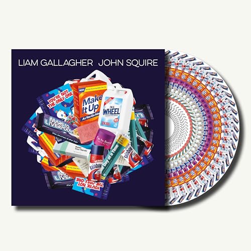 Liam Gallagher & John Squire vinyl album cover with household items.