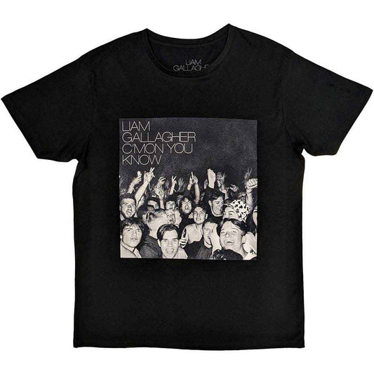 Medium fit unisex t-shirt with "C'mon You Know" text, likely featuring Liam Gallagher.