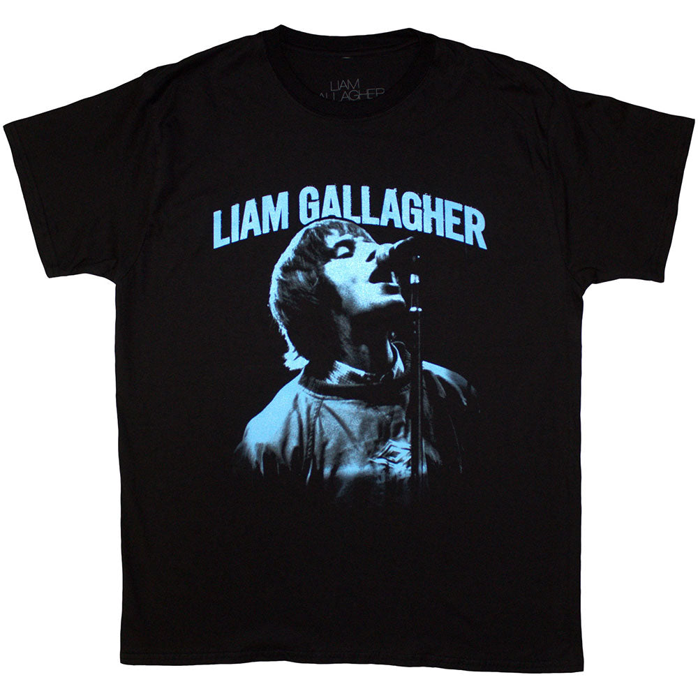 Black unisex XX-large t-shirt featuring Liam Gallagher Maine Road live concert graphic print.