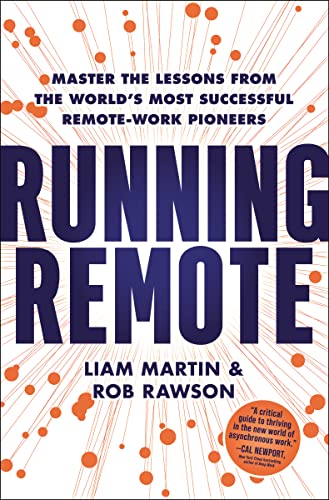Book cover: "Running Remote" by Liam Martin & Rob Rawson, with orange dots.