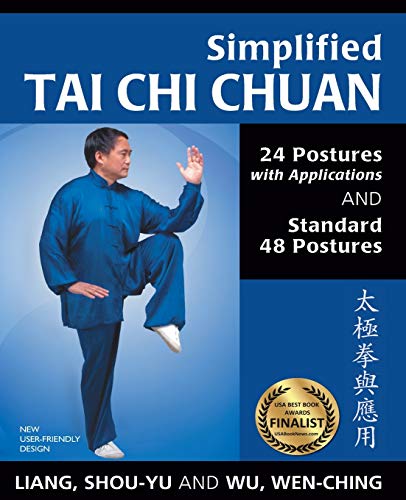Book cover showing a man in a blue uniform performing a Tai Chi pose.