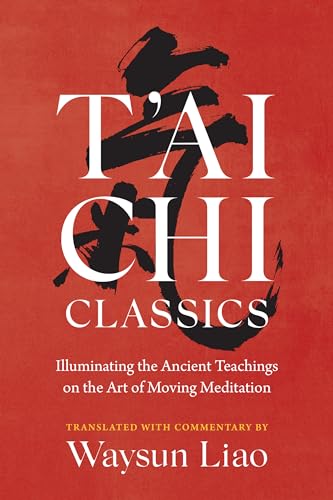 Book cover titled T'ai Chi Classics with black calligraphy on a textured red background.