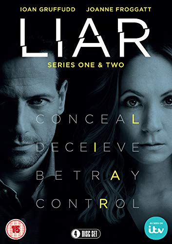 DVD cover for “Liar” series 1 & 2, featuring two serious faces.