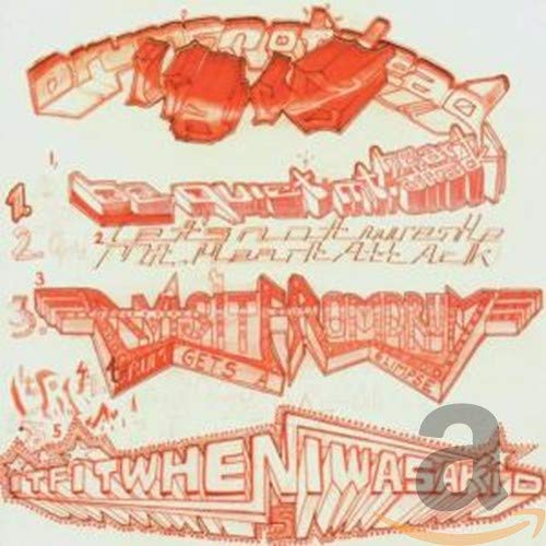 Album cover for Liars’ “Drum’s Not Dead” with red, sketched architectural forms.