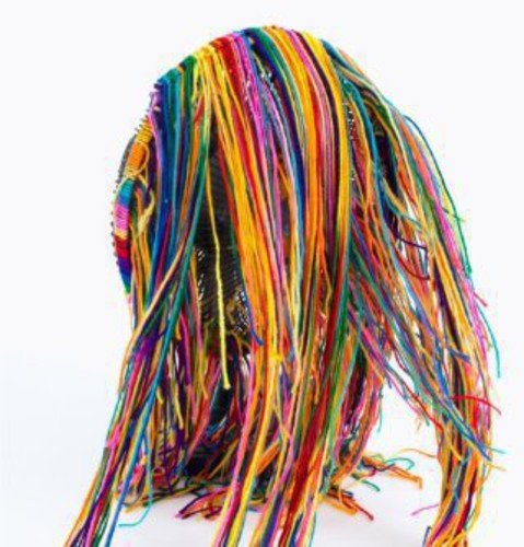 The alt text for the image is: "Album cover featuring a person with long, multicolored hair."