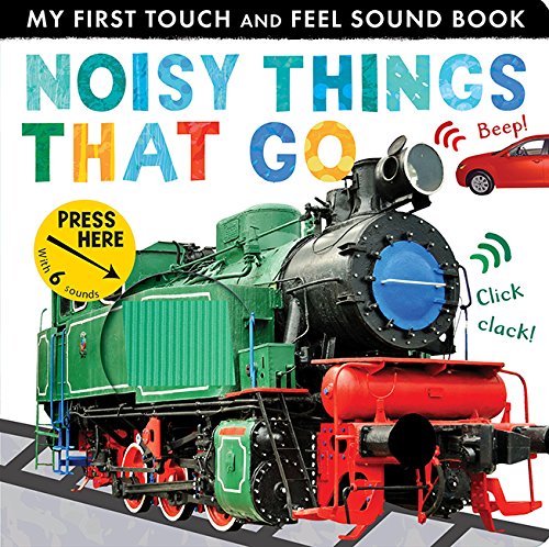 Book cover featuring a green and black steam locomotive with a yellow sound button.