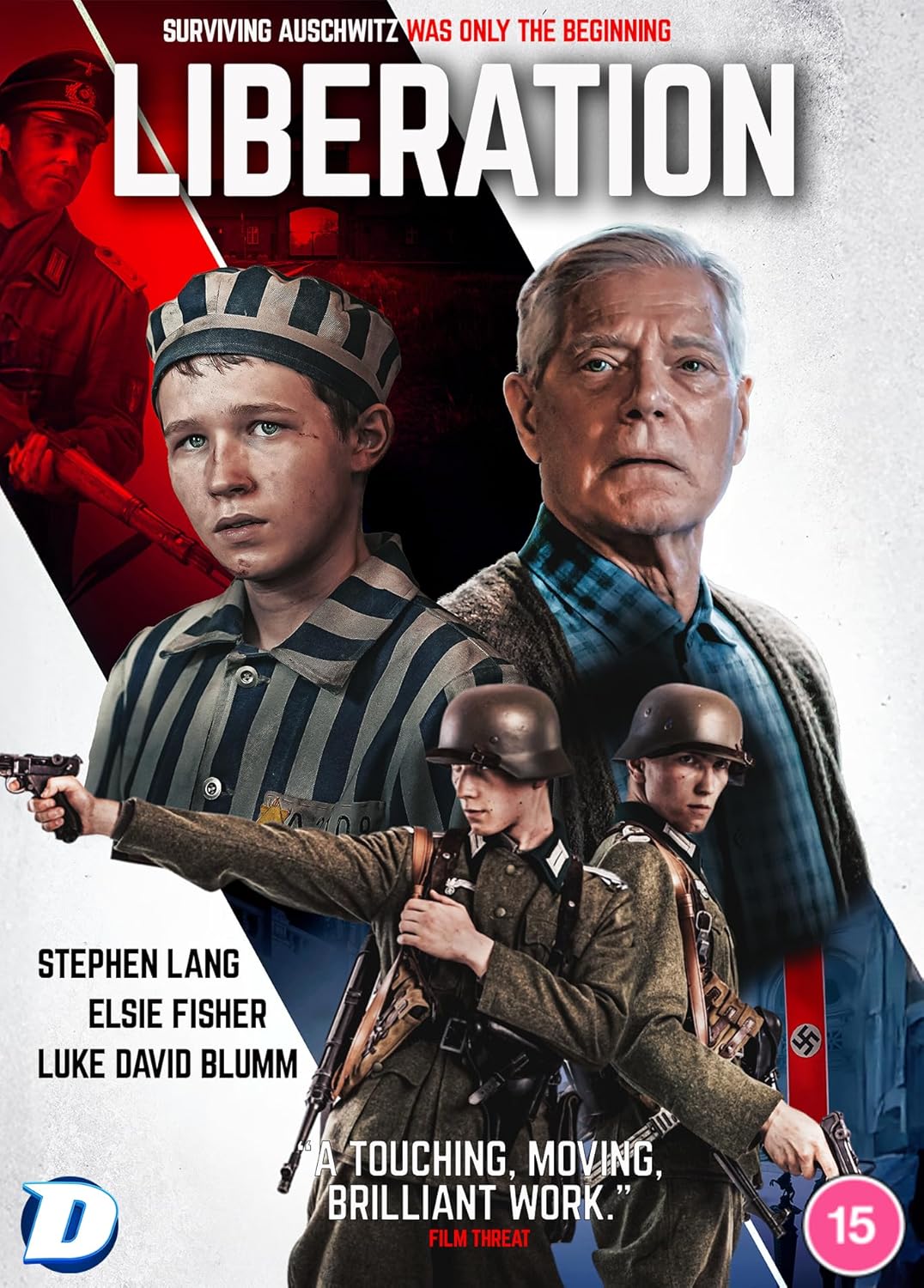 DVD cover for "Liberation" featuring Holocaust survivors and soldiers.