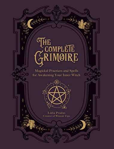 Purple book cover with gold lettering, a pentacle, and celestial imagery.