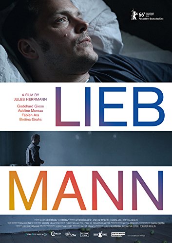 "Liebmann DVD cover featuring a man lying in bed and a man standing alone."