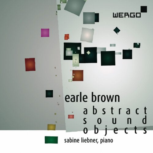 CD cover with colorful squares and text: "earle brown abstract sound objects".