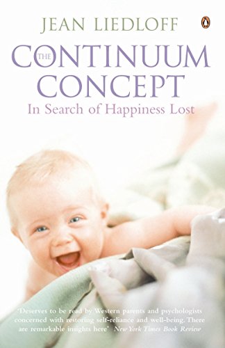 Book cover of "The Continuum Concept" featuring a baby lying on a blanket.