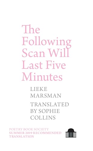 Book cover with pink title text: "The Following Scan Will Last Five Minutes.