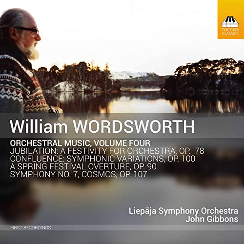 CD cover for William Wordsworth orchestral music, featuring a portrait and landscape.
