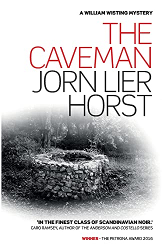 Book cover for The Caveman by Jorn Lier Horst featuring a stone well image.